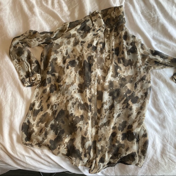 cow print western women's coverup top - Picture 7 of 8